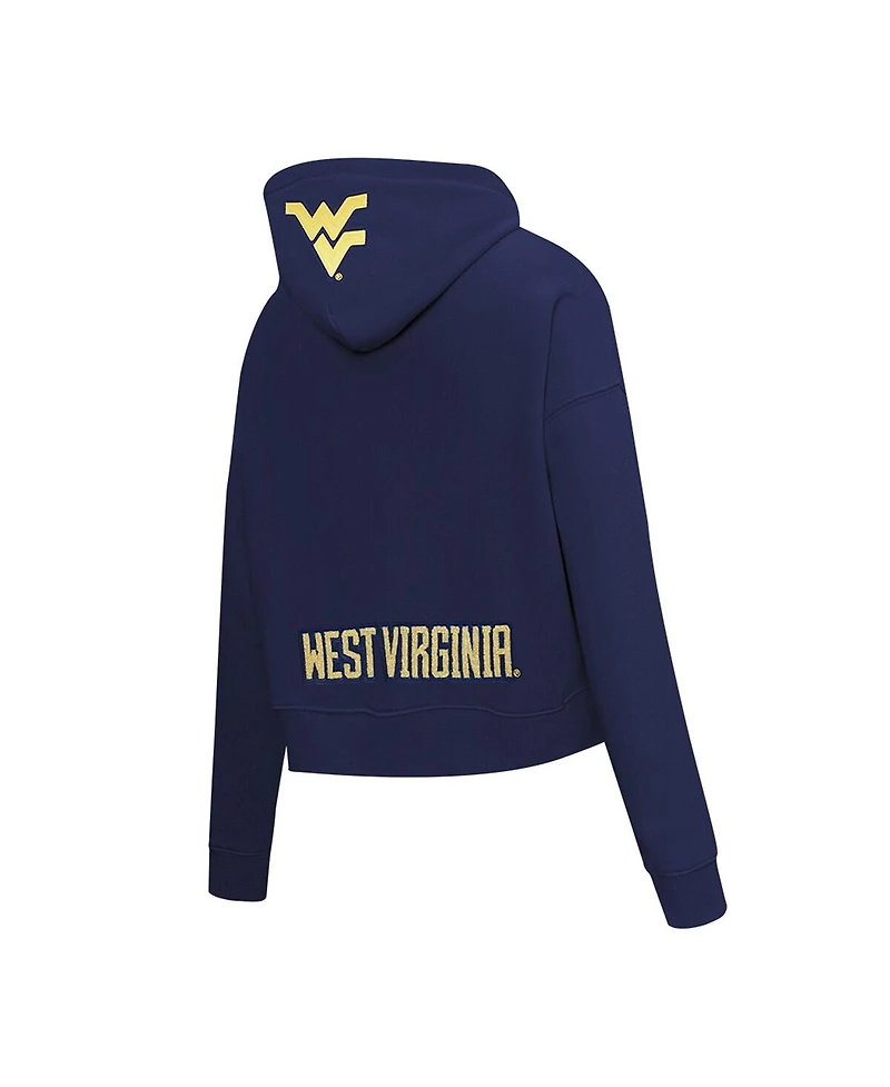 Pro Standard Women's Navy West Virginia Mountaineers Game Day Sequin Full-Zip Jacket