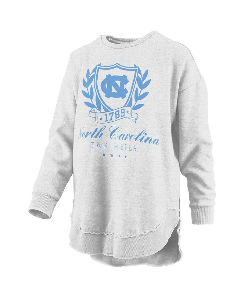 Pressbox Women's Heather Gray North Carolina Tar Heels Field Day Melange Poncho Pullover Sweatshirt