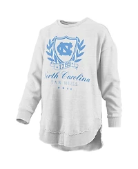 Pressbox Women's Heather Gray North Carolina Tar Heels Field Day Melange Poncho Pullover Sweatshirt