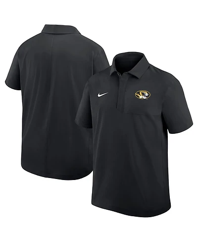 Nike Men's Black Missouri Tigers Woven Dri-fit Polo Shirt