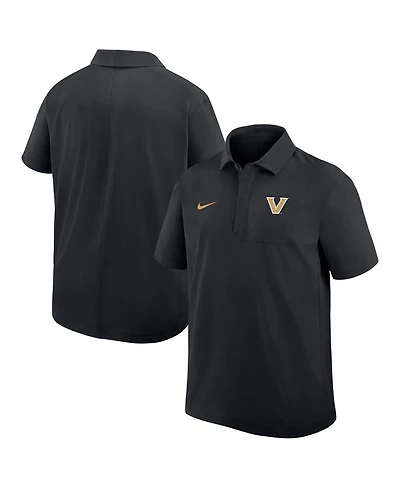 Nike Men's Black Vanderbilt Commodores Woven Dri-fit Polo Shirt