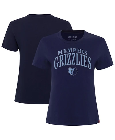 Sportiqe Women's Navy Memphis Grizzlies Arcadia Boxy T-Shirt