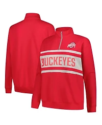 Fanatics Women's Scarlet/Gray Ohio State Buckeyes Plus Quarter-Zip Pullover