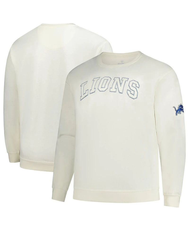 Profile Men's Cream Detroit Lions Big Tall Fleece Sweatshirt