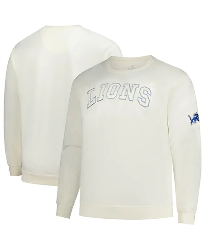 Profile Men's Cream Detroit Lions Big Tall Fleece Sweatshirt