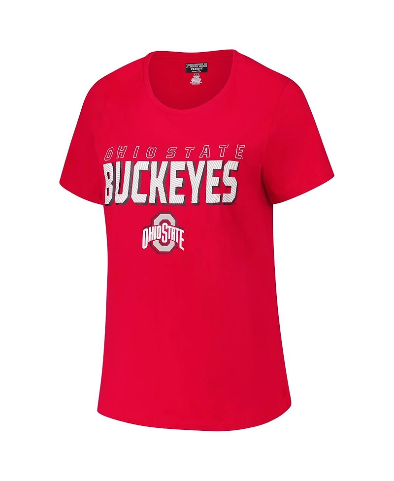 Fanatics Women's Scarlet Ohio State Buckeyes Plus Lean Scoop Neck T-Shirt