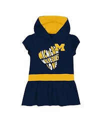 Outerstuff Girls Toddler Navy Michigan Wolverines Team Love French Terry Hoodie Dress