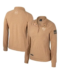 Colosseum Women's Tan Air Force Falcons Oht Military Appreciation Sand Tatum Quarter-Snap Raglan Jacket