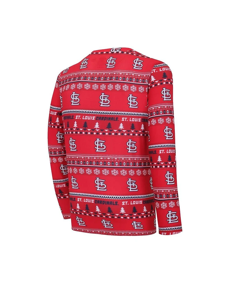 Concept Sport Men's Red St. Louis Cardinals Knit Ugly Sweater Long Sleeve Top and Pants Set