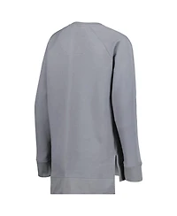 Pressbox Women's Gray Oregon Ducks Pinehurst Chenille Raglan Pullover Sweatshirt