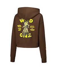 Freeze Max Women's Brown Betty Boop Cropped Pullover Hoodie
