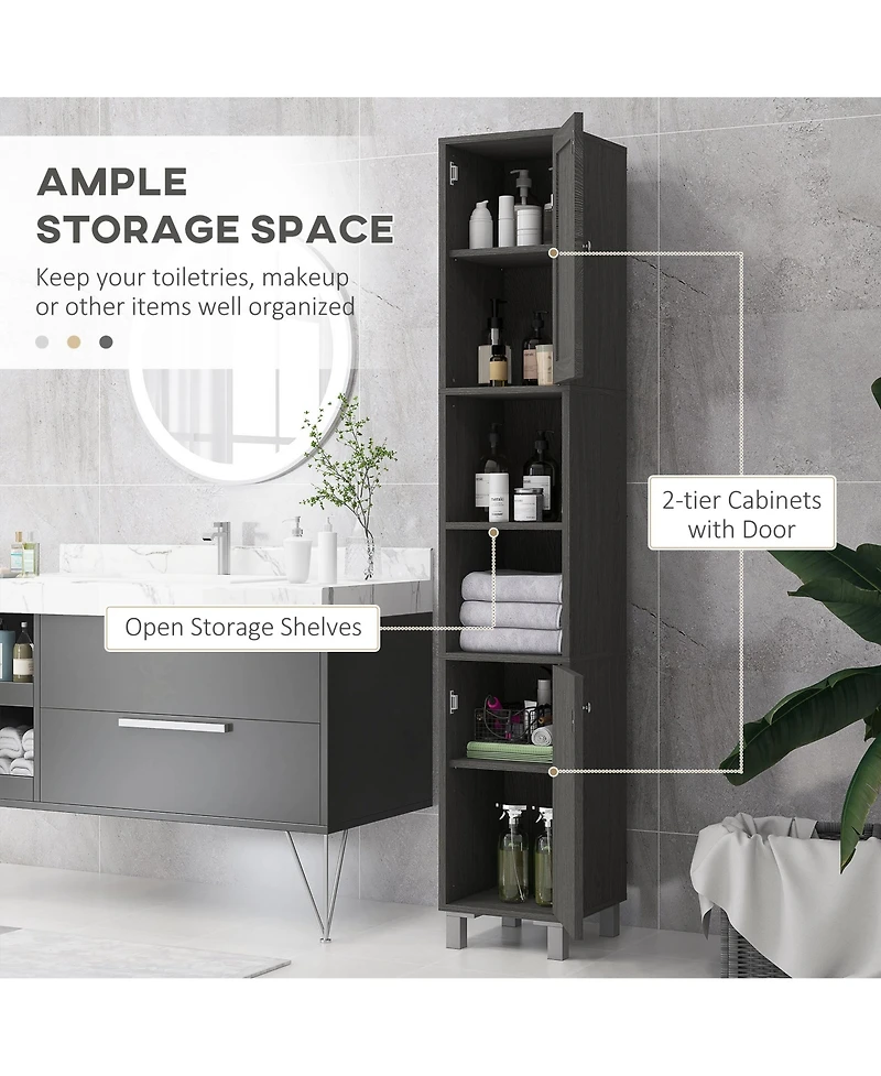 Slickblue Sleek Modern Bathroom Cabinet with Storage Shelves for Organized Space