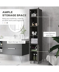 Slickblue Sleek Modern Bathroom Cabinet with Storage Shelves for Organized Space