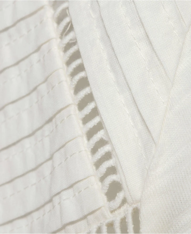 Lands' End Women's Plus Long Sleeve Slub Pintuck Top