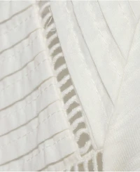 Lands' End Women's Plus Long Sleeve Slub Pintuck Top