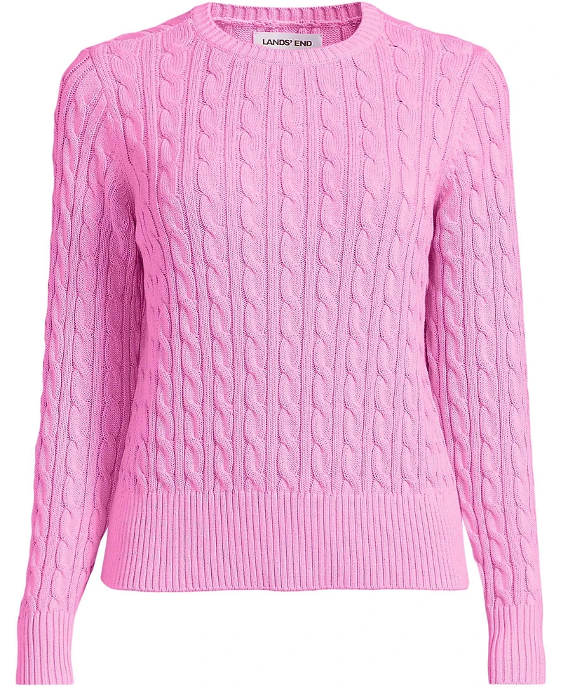 Lands' End Women's Plus Drifter Modern Cable Crew Sweater