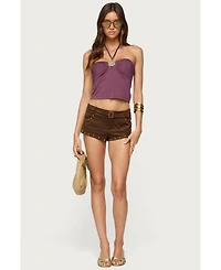 Edikted Women's Abstract Metal Detail Halter Top
