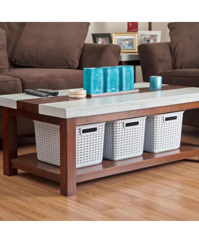 Sterilite 12736 Tall Weave Plastic Laundry Hamper Storage Basket, Gray (12 Pack)