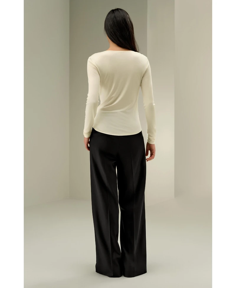 Lilysilk Women's Scoop-Neck Pure Silk Slim Fit Top