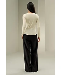 Lilysilk Women's Scoop-Neck Pure Silk Slim Fit Top