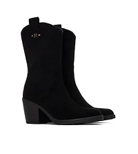 Women's Italian Western Suede Booties Refresh Collection By Xti