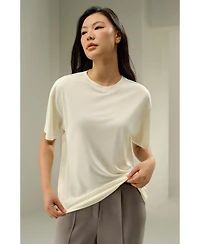 Lilysilk Women's Oversized Silk Jersey Tee