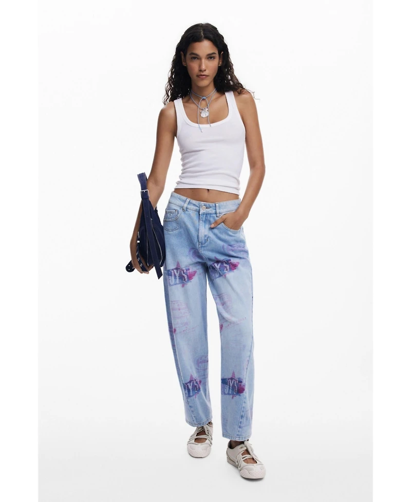 Desigual Women's Balloon Collage jeans