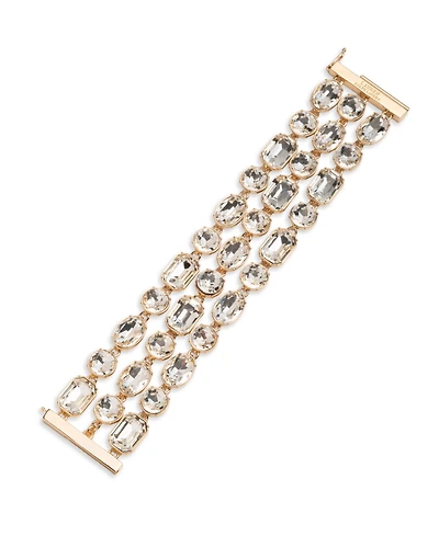 Lauren Ralph Lauren 3-Row Glass Stone Gold-Tone Flex Bracelet