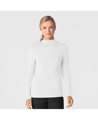 Wink Layers Women's Long Sleeve Mock Neck Silky Tee