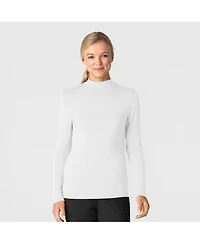 Wink Layers Women's Long Sleeve Mock Neck Silky Tee