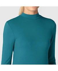 Wink Layers Women's Long Sleeve Mock Neck Silky Tee