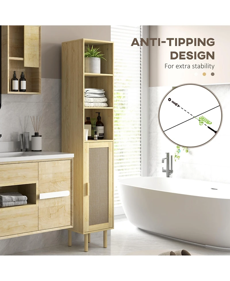 Slickblue Contemporary Bathroom Cabinet with Storage Shelves for Organization
