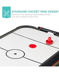 Best Choice Products 40in Air Hockey Arcade Table w/ 100V Motor, Electric Fan, 2 Strikers