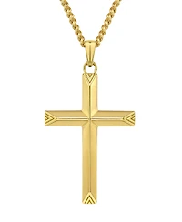 Vincero Men's Gold Cross Pendant Necklace in Stainless Steel, 22"