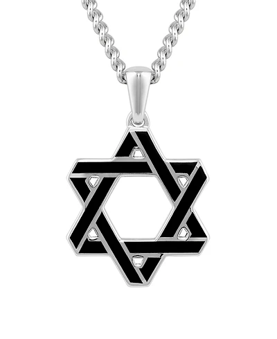 Vincero Men's Jewish Star Pendant in Rhodium-Plated 925 Sterling Silver