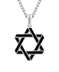 Vincero Men's Jewish Star Pendant in Rhodium-Plated 925 Sterling Silver