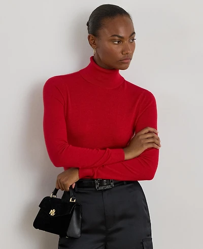 Lauren Ralph Women's Silk-Blend Turtleneck Sweater