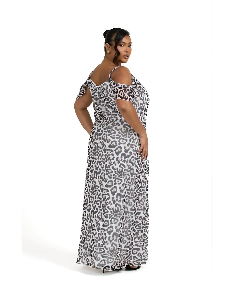 Fashion-szn Curve Women's Leopard Maxi Dress