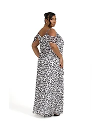 Fashion-szn Curve Women's Leopard Maxi Dress