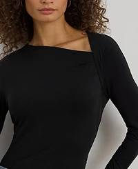 Lauren Ralph Women's Stretch Jersey Asymmetrical Top