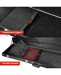 Yescom Electric Bass Guitar Hard Case Wooden Hard Shell & Folding Guitar Floor Stand