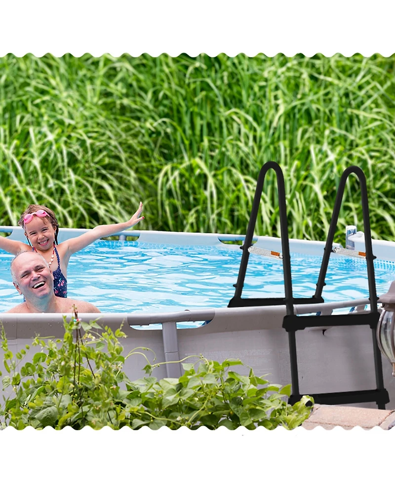 Funsicle 36" SureStep 3 Stair Outdoor Above Ground Swimming Pool Ladder, Black
