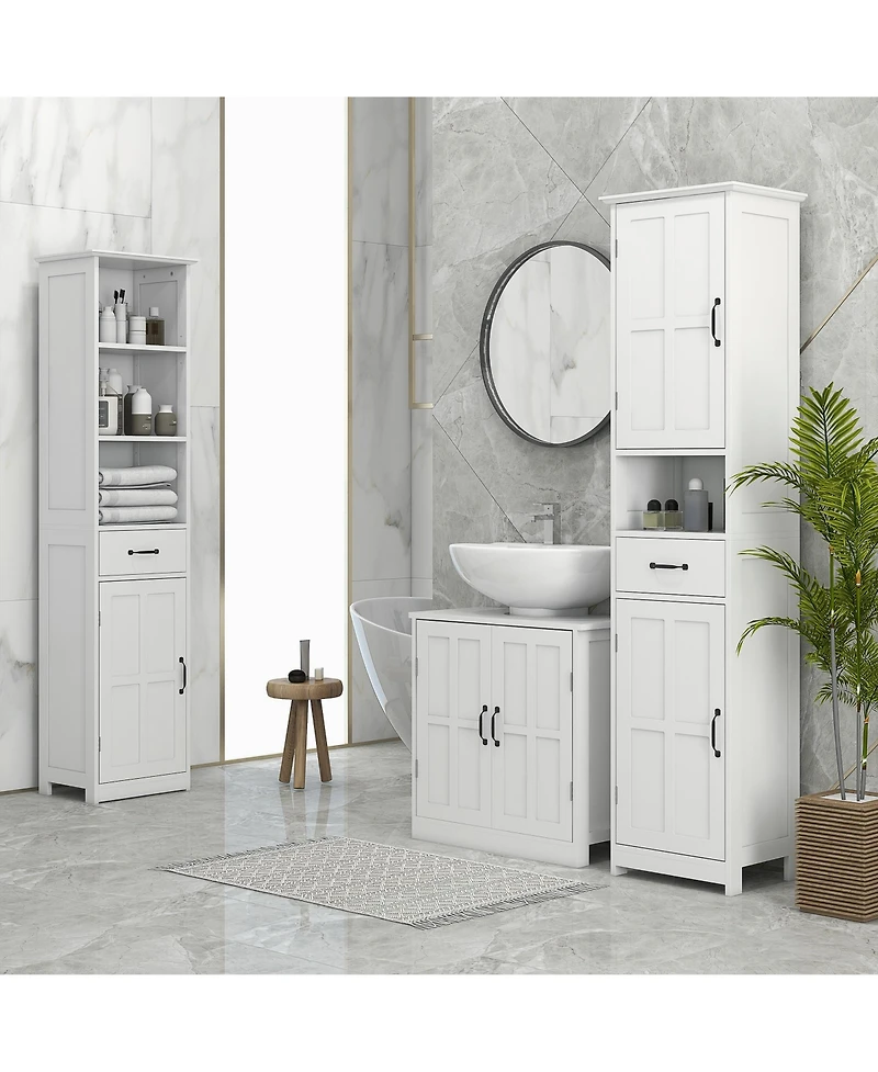 Slickblue Bathroom Cabinet with Space-Saving Construction for Towels and Storage