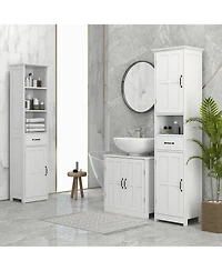 Slickblue Bathroom Cabinet with Space-Saving Construction for Towels and Storage