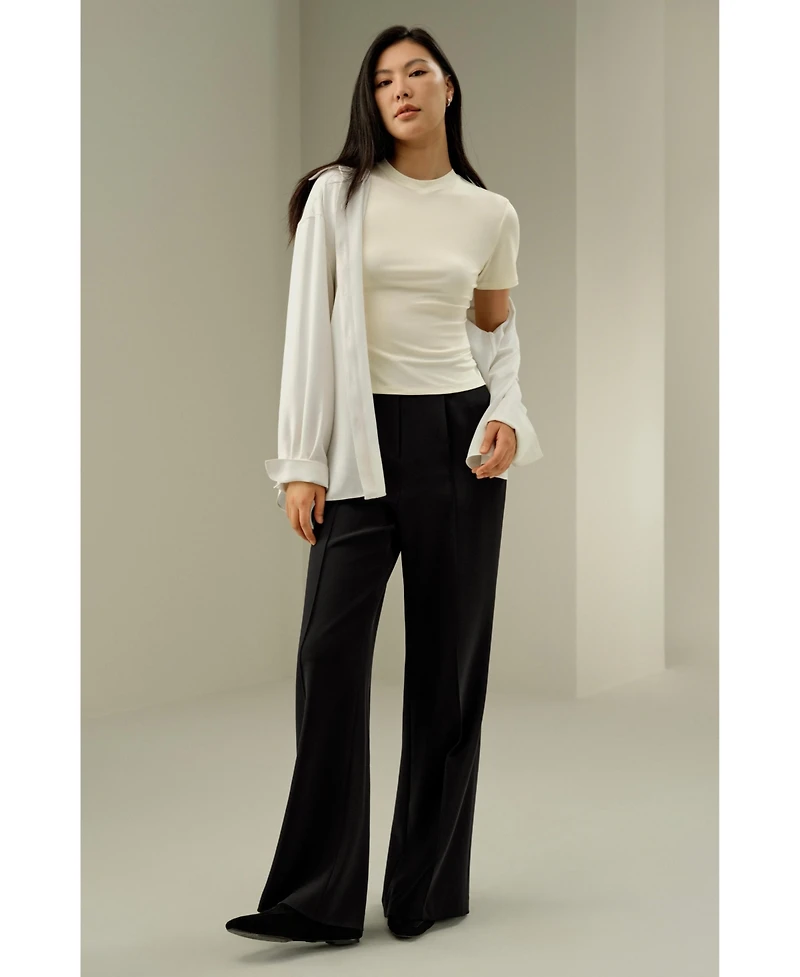 Lilysilk Women's Slim Fitted Silk Jersey Tee