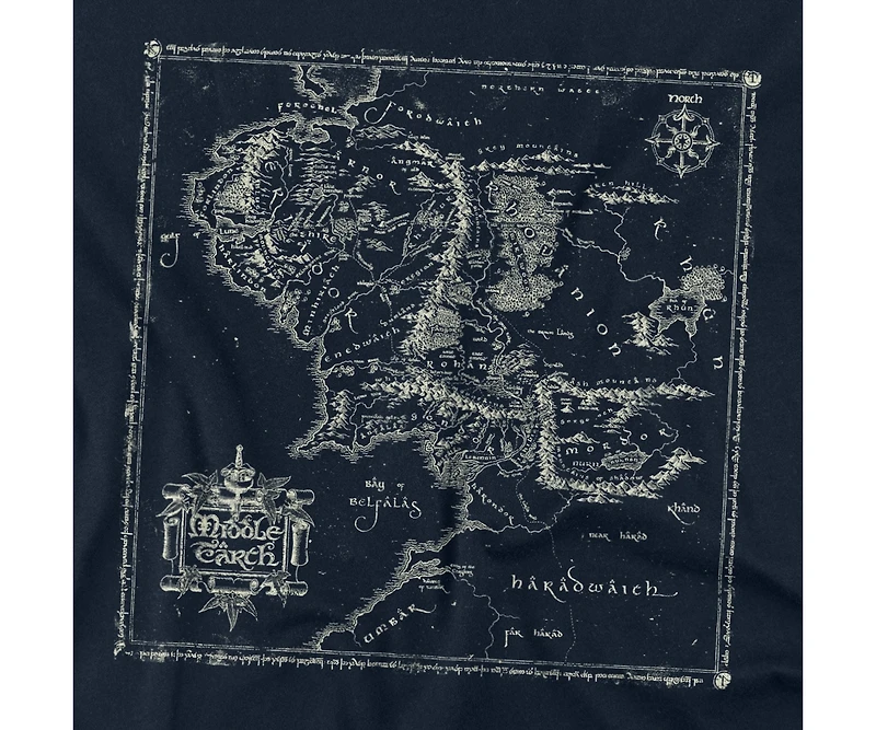 Logovision Men's Lord of The Rings Map Me T Shirt
