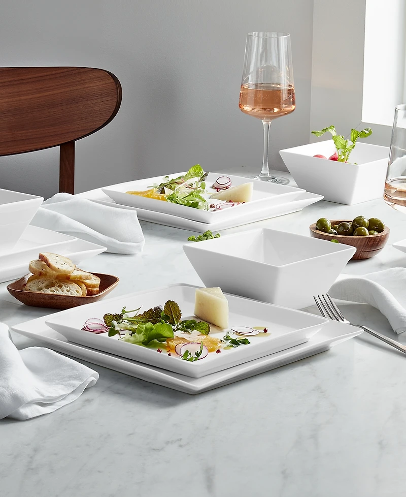 The Cellar Whiteware Square 12-Pc. Dinnerware Set, Service for 4