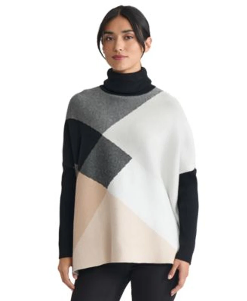 Jones New York Womens T Neck Long Sleeve Pull On Sweater