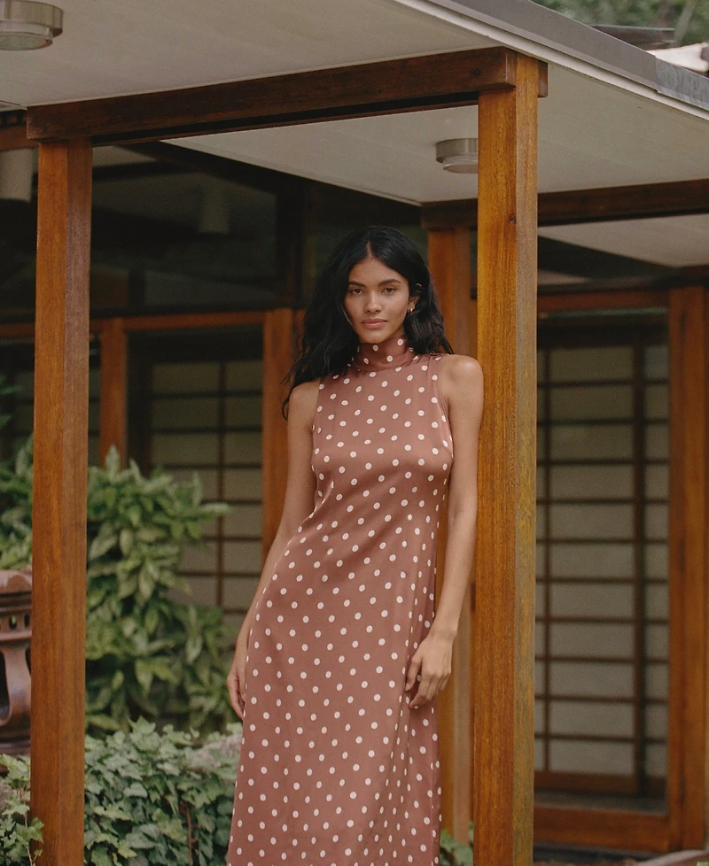 French Connection Women's Ennis Polka Dots Print Midi Dress