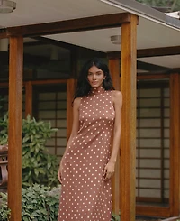 French Connection Women's Ennis Polka Dots Print Midi Dress
